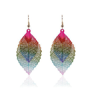 Chakras Activated Leaf Earrings ChakrasActivated Fully Activated (Multicolor) 