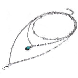 Goddess Moon Layered Necklace ChakrasActivated 
