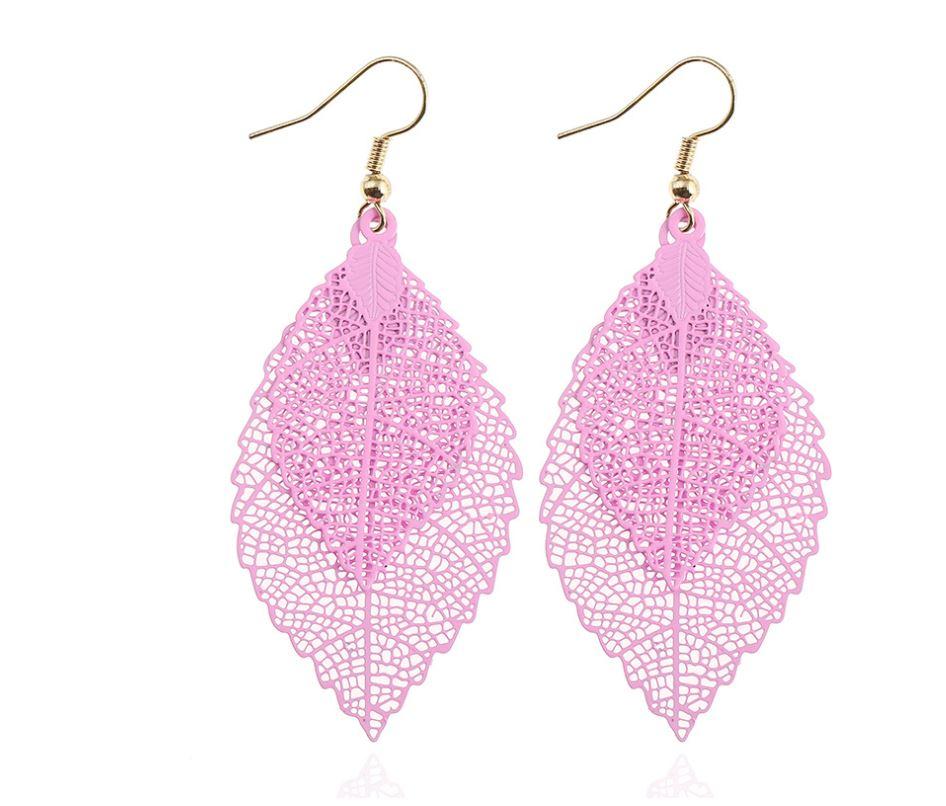 Chakras Activated Leaf Earrings ChakrasActivated Heart (Pink) 