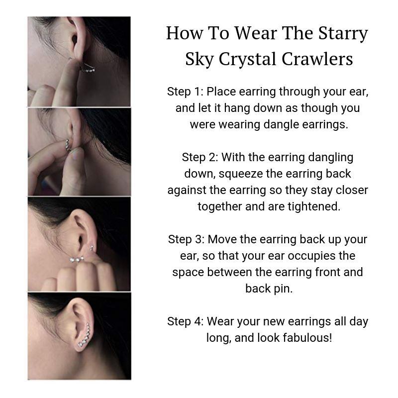 Starry Sky Crystal Crawler Earrings ChakrasActivated 