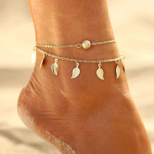 Wanderlust Breeze Duo Layer Anklet ChakrasActivated Gold 
