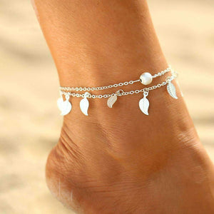 Wanderlust Breeze Duo Layer Anklet ChakrasActivated Silver 